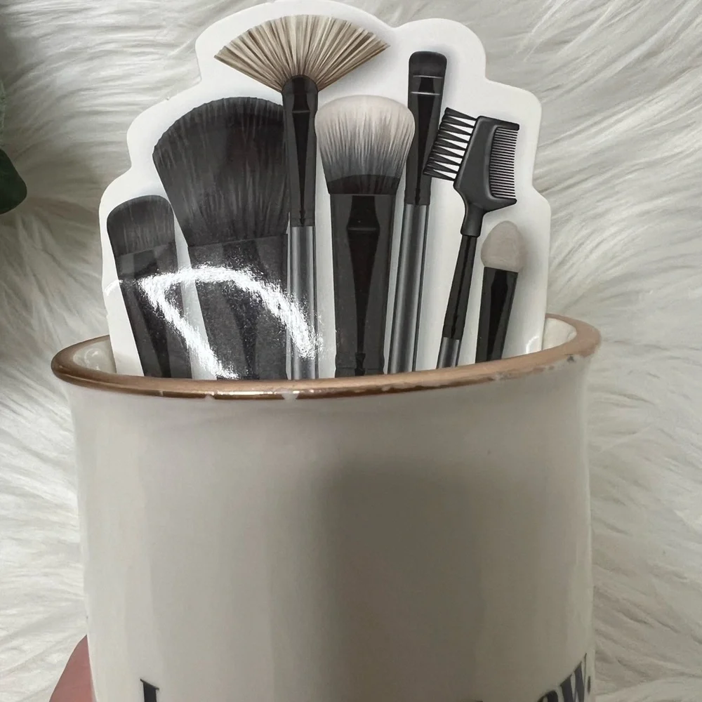 White Makeup Brush Holder